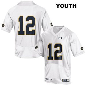 Notre Dame Fighting Irish Youth DJ Brown #12 White Under Armour No Name Authentic Stitched College NCAA Football Jersey YAP3799QH